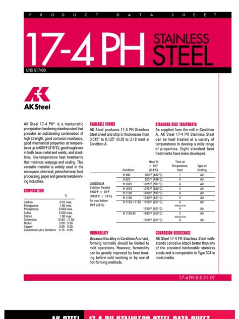 17 4 stainless steel specification